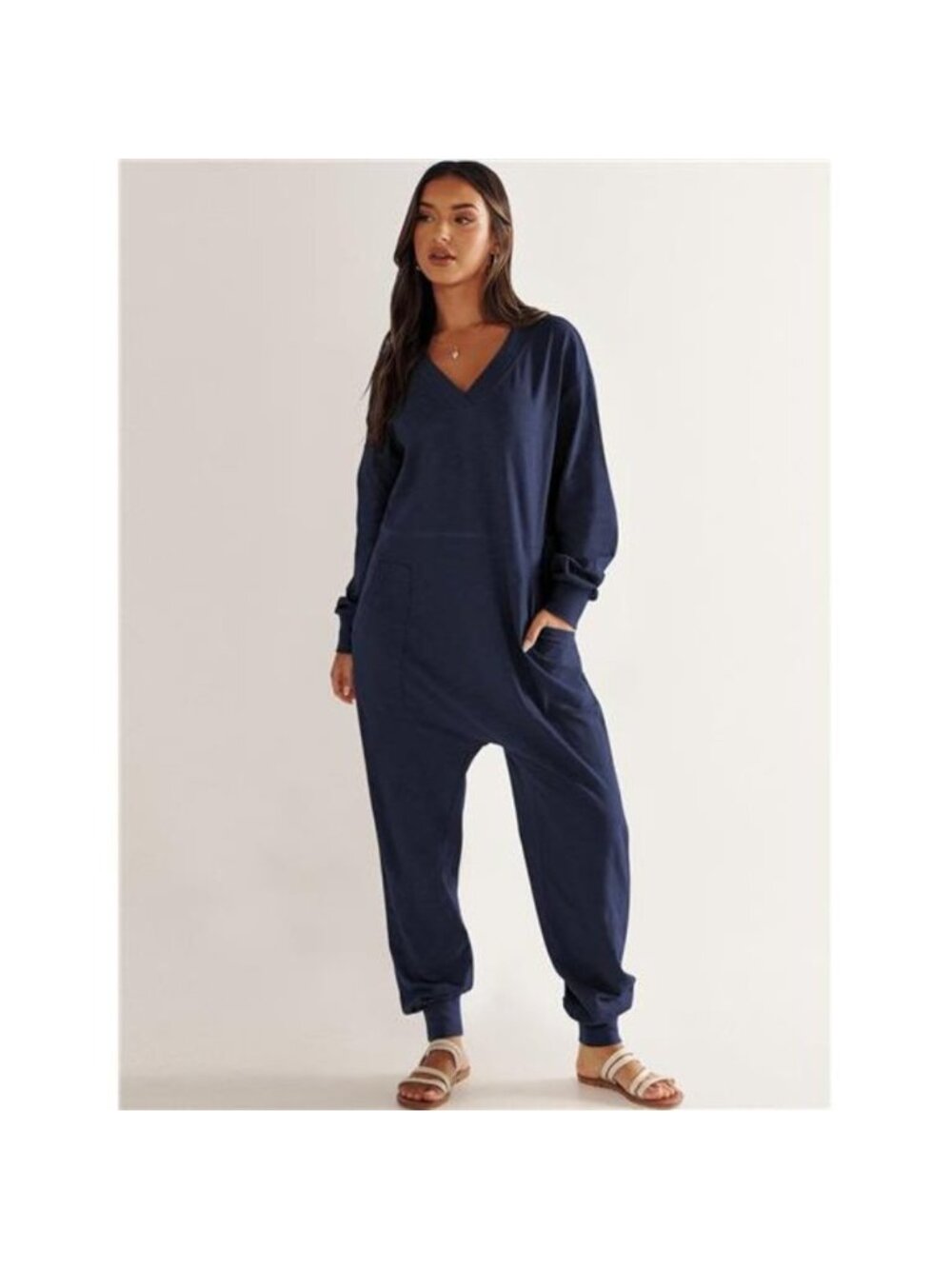 Women's Casual Loose Jumpsuits Long Sleeve Oversized Rompers Baggy Overalls - Picture 2 of 6